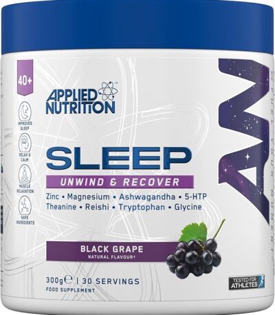 Applied Nutrition Sleep Support for Over 40s | Magnesium, Glycine, L-Theanine, 5-HTP & Adaptogens | Informed Sport – Black Grape (300g – 30 Servings)